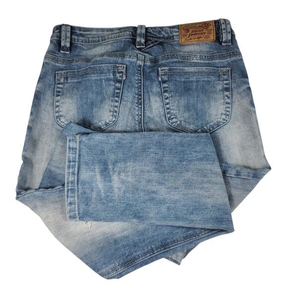 Diesel Blue Denim Distress Jeans Mid Rise 12 Y 28 - Picture 3 of 5